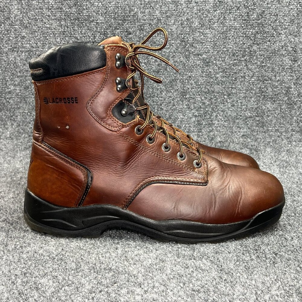 LaCrosse 8" Quad Comfort 4x8 Boots Men's 16 Brown Leather Waterproof Plain‎ Toe